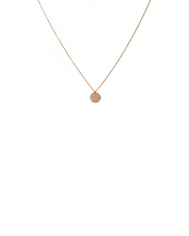 Gold Tone Disc Pendant Fine Necklace