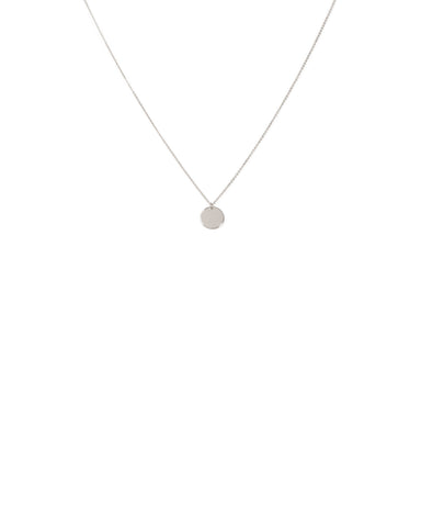 Silver Tone Disc Pendant Fine Necklace
