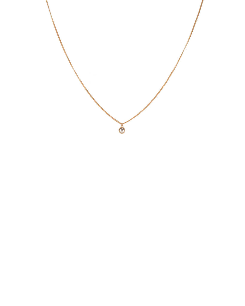 Crystal Gold Tone Round Stone Fine Necklace