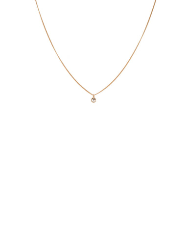 Crystal Gold Tone Round Stone Fine Necklace