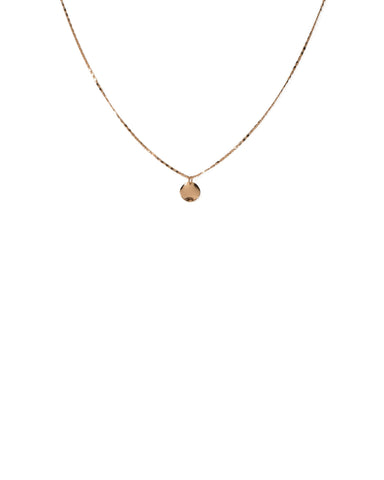 Gold Tone Organic Disc Fine Necklace