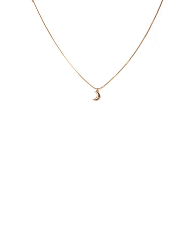 Gold Tone Fine Moon Pendant Necklace