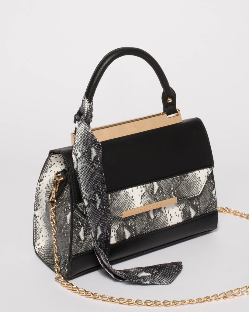 Black Snake Renee Top Handle Mini Bag