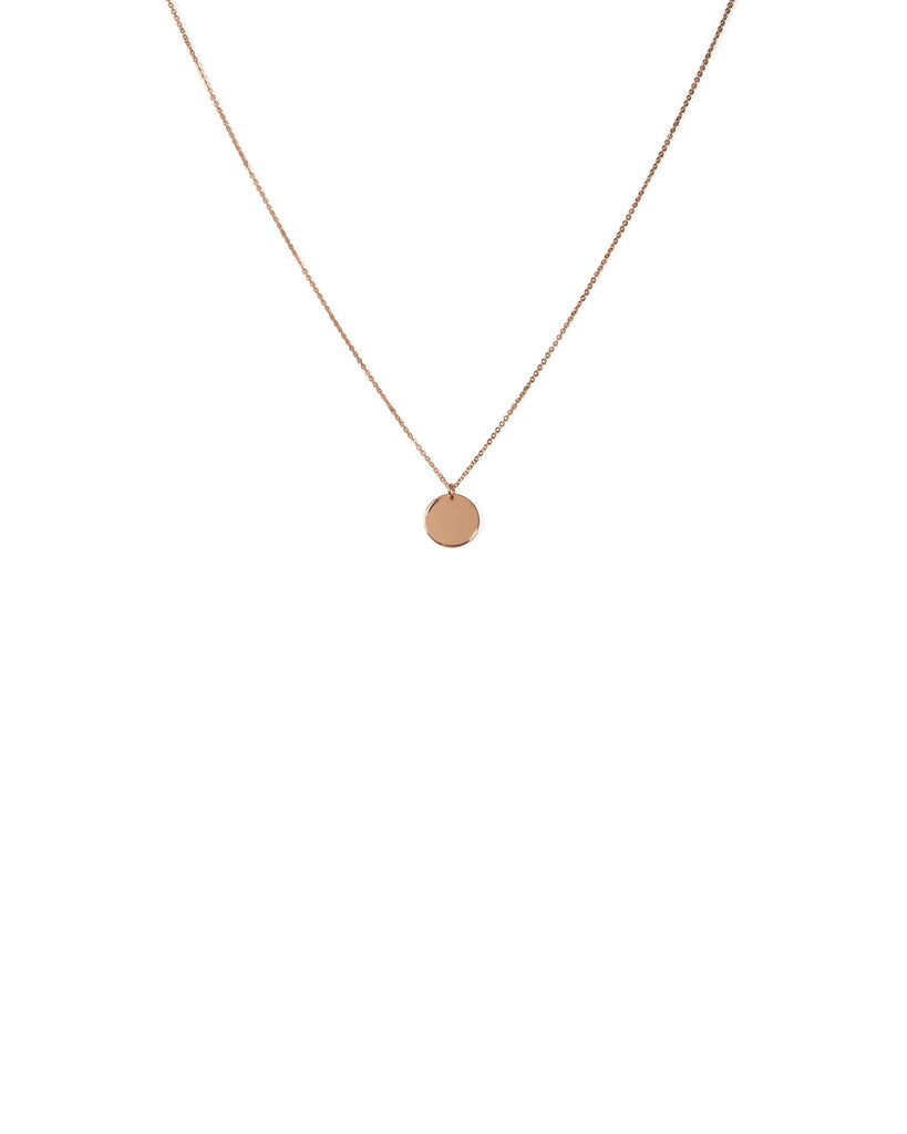 Rose Gold Tone Disc Pendant Fine Necklace
