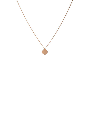 Rose Gold Tone Disc Pendant Fine Necklace