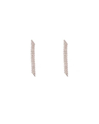 Crystal Silver Tone Diamante Patterned Gradual Drop