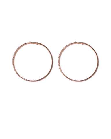 Crystal Rose Gold Tone Diamante Large Hoop Earrings
