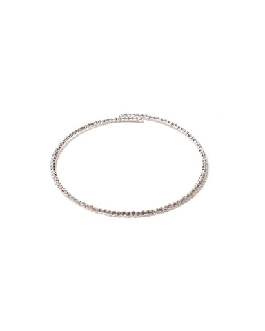 Crystal Silver Tone Glitzy Diamante Cup Chain Choker