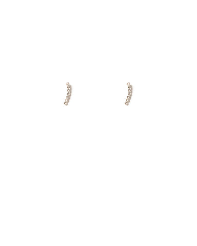 Crystal Silver Tone Diamante Mini Drop Earrings