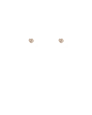 Crystal Rose Gold Tone Diamante Heart Mini Stud Earrings