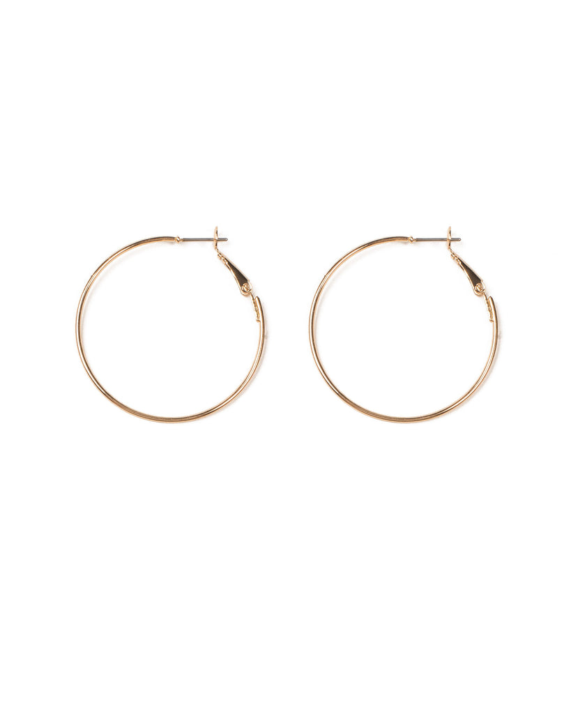 Gold Tone Fine 40Mm Hoop Earrings