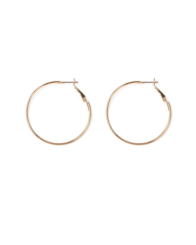 Gold Tone Fine 40Mm Hoop Earrings