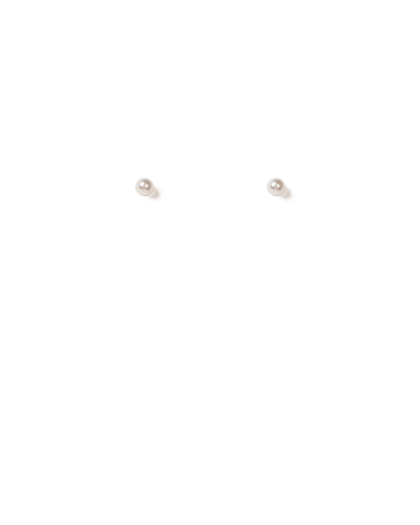 Ivory Gold Tone Mini Dome Pearl Stud