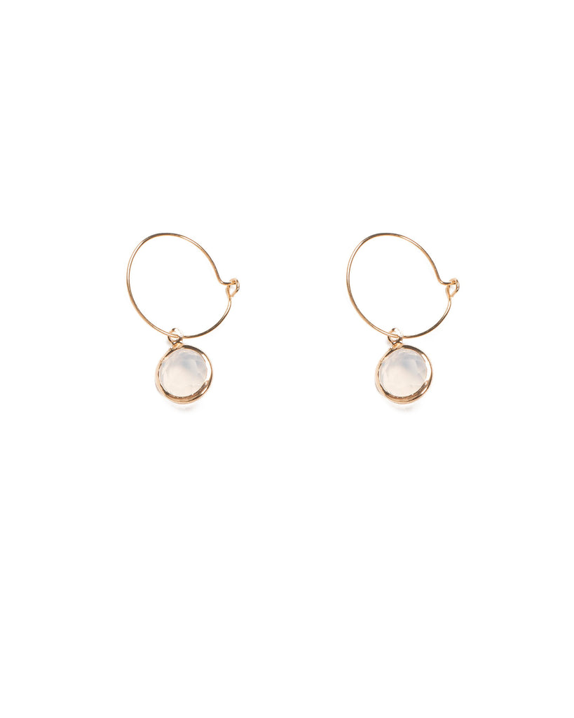 Crystal Gold Tone Fine Hoop Earrings With Crystal