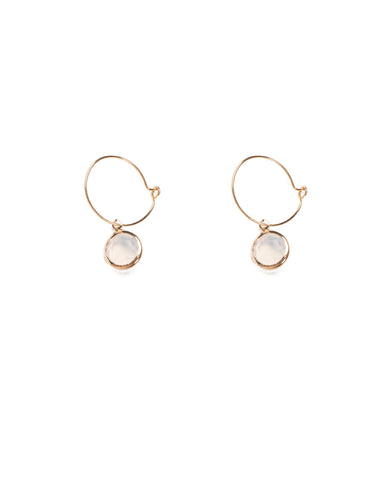 Crystal Gold Tone Fine Hoop Earrings With Crystal