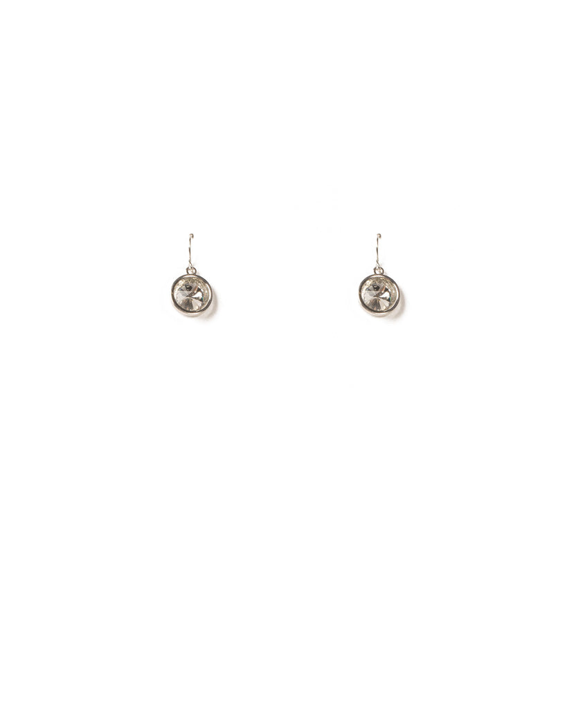 Crystal Silver Tone Simple Crystal Drop Hook Earrings