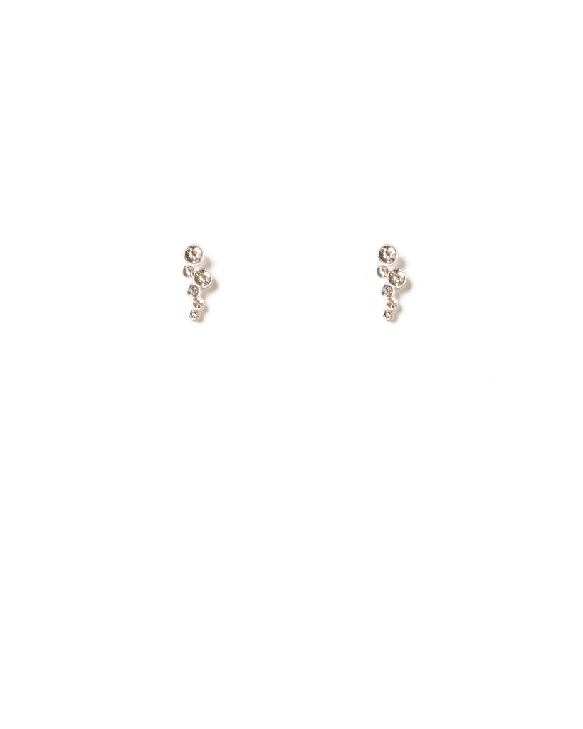 Crystal Silver Tone Crystal Cluster Stud Earrings