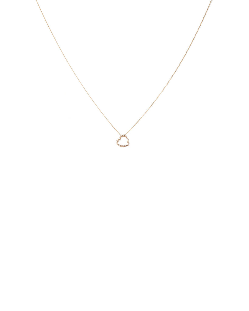 Crystal Gold Tone Diamante Studded Heart Fine Necklace