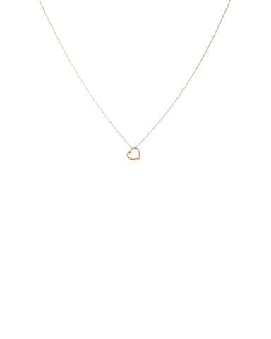 Crystal Gold Tone Diamante Studded Heart Fine Necklace