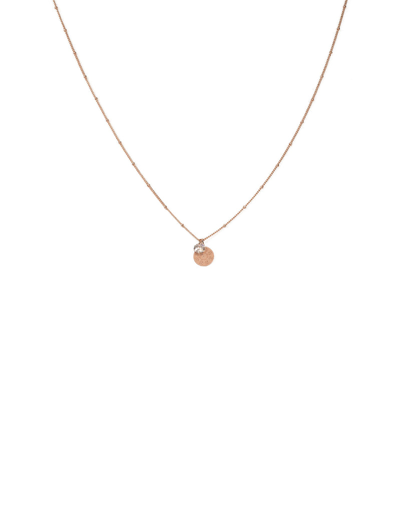 Crystal Rose Gold Tone Pave Bordered Filigree With Crystal Necklace