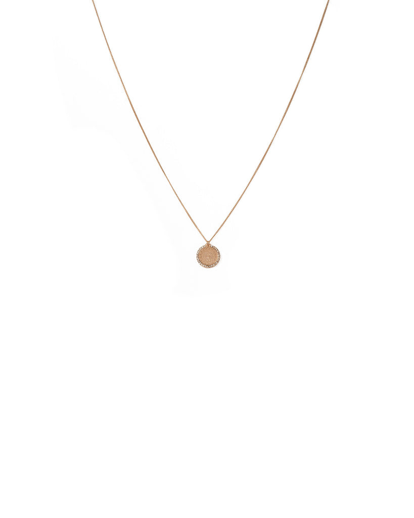 Gold Tone Filigree Pave Fine Chain Necklace