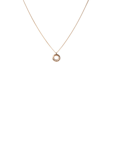 Gold Tone 2 Hammered Discs Pendant Necklace