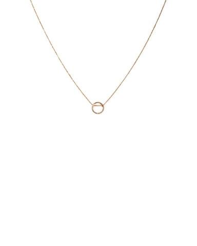 Crystal Gold Tone Pave Circle Fine Chain Necklace