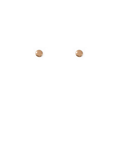 Gold Tone Round Flat Metal Stud Earrings