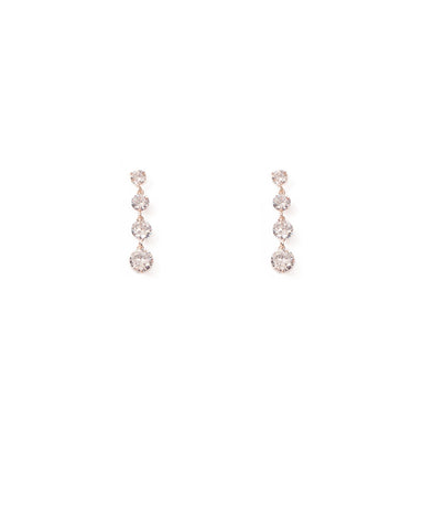 Crystal Rose Gold Tone Statement One Drop Earrings