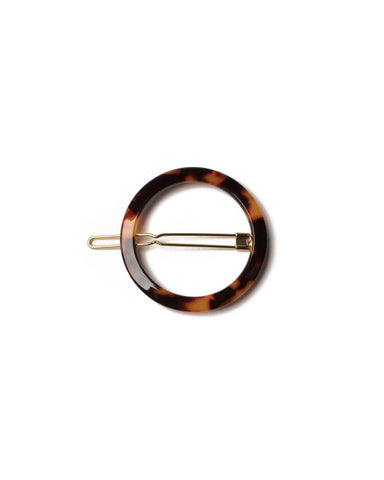 Brown Tortoise Shell Round Hair Pin