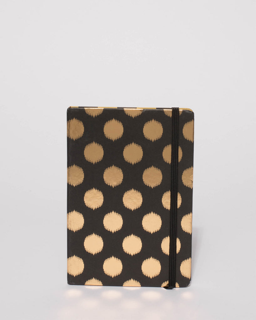 Black Metallic Polka Dot Note Book