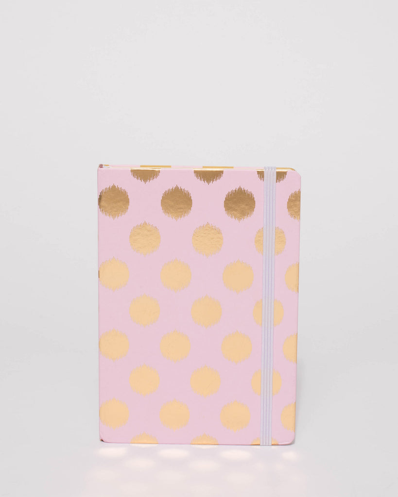 Pink Metallic Polka Dot Note Book