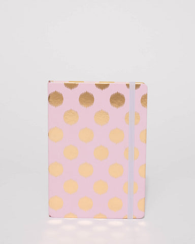 Pink Metallic Polka Dot Note Book