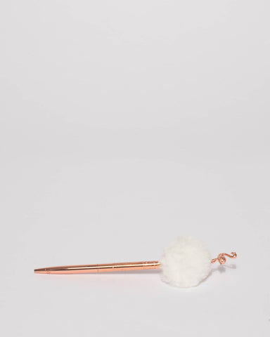 White Flamingo Pom Pom Pen