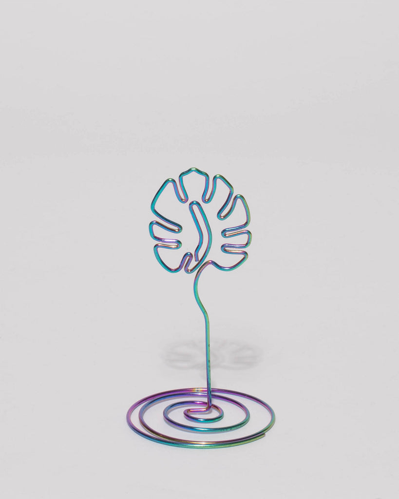 Multi-Colour Rainbow Metal Leaf Paper Holder