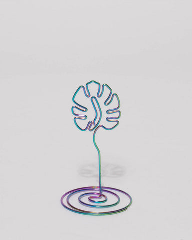 Multi-Colour Rainbow Metal Leaf Paper Holder