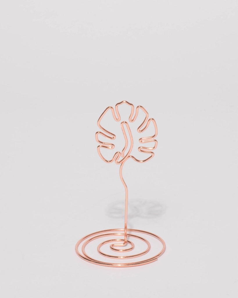 Rose Gold Metal Leaf Paper Holder