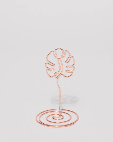Rose Gold Metal Leaf Paper Holder