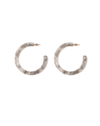 Grey Gold Tone Oval Tortoise Earrings