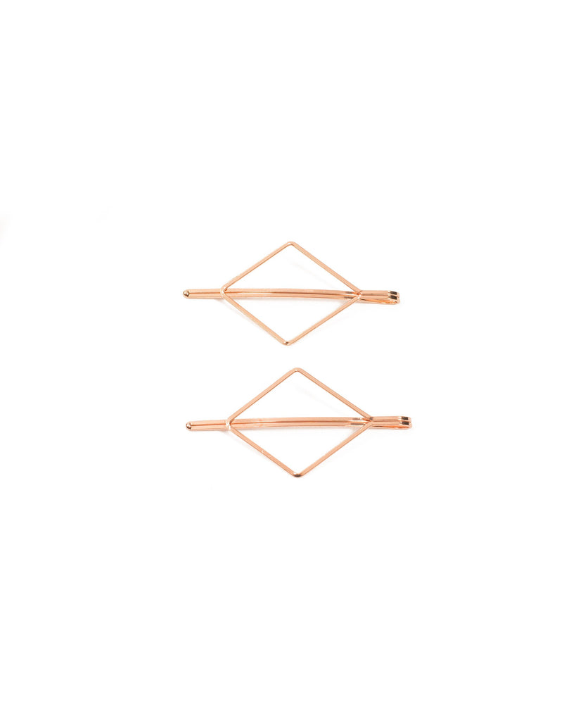 Rose Gold Rhombus Hair Clips