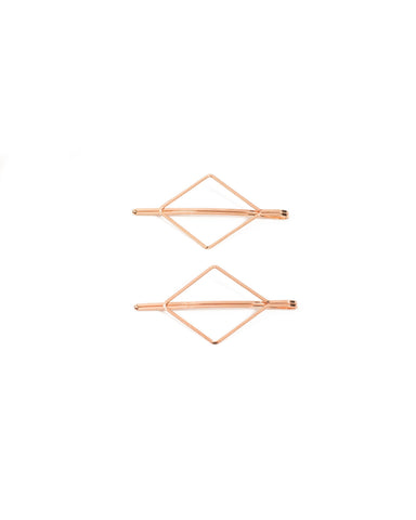 Rose Gold Rhombus Hair Clips