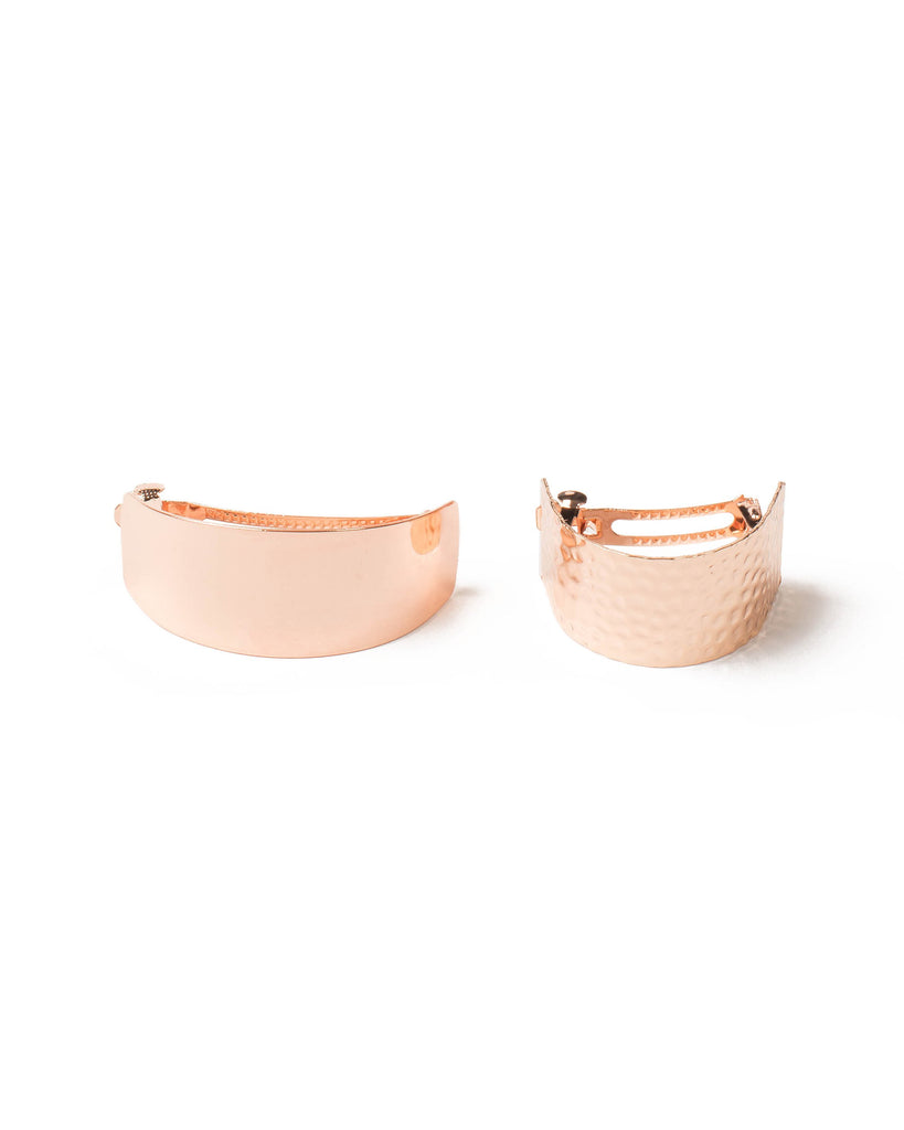 Rose Gold Wide Metal Hair Barrette